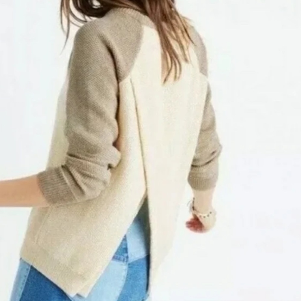 MADEWELL Province Cross-back Sweater - S, Cream/Tan